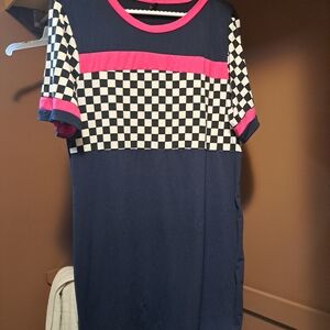 SHEIN Curve Pink and Navy Top